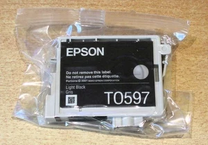 GENUINE EPSON T0597 TO597 Light Black cartridge ORIGINAL LILY R2400 vac seal ink - Picture 1 of 2