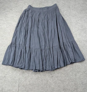 World Of Crow Maxi Skirt Womens Large Blue Tiered Organic Boho Sustainable NY - Picture 1 of 6