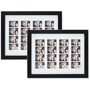 8.5X11 Photo Frame with Mat for 4 2X6 Photo Booth Pictures Includes Real Glass - Picture 1 of 8