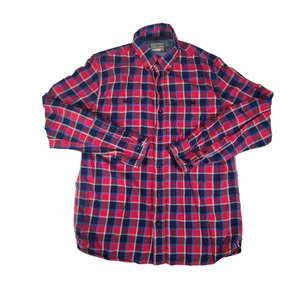 LL Bean Tartan kariertes Flanellhemd Herren Größe M gewaschen leicht tailliert - Bild 1 von 9