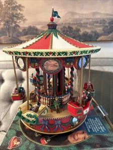 Vtg Mr Christmas Holiday FAIR CAROUSEL Flying Sleighs Merry Go Round 1996 Box ++ - Picture 1 of 9