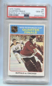 1975 Topps Hockey - Quarter Finals - Tony Esposito - #6 - PSA 10 - Bild 1 von 2