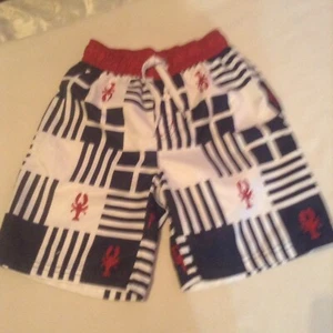 Gymboree swim shorts Size 6 lobster trunks swimwear red blue white - Picture 1 of 4