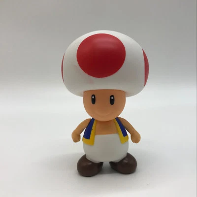 New Super Mario Bros. Toad Vinyl Figure Plastic Toy Doll 4.25" - Image 1 of 3