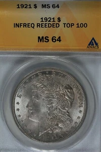1921 $1 Infreq Reed Top 100 como nuevo 64 ANACS Morgan Dólar de Plata Miss Liberty Head - Imagen 1 de 2