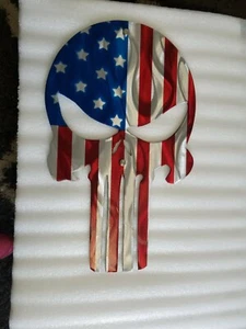 Metal American flag punisher skull steel plasma cut large outdoor Wall art decor - Picture 1 of 3