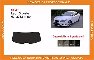 pellicola oscurante vetri SEAT leon 5p dal 2012-19 kit lunotto - Imagen 1 de 1