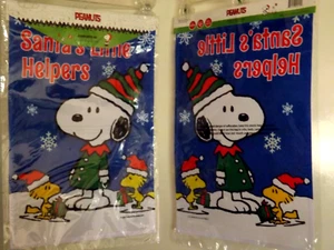 PEANUTS Snoopy Woodstock Garden Flag ~ 12x18 ~SANTA'S LITTLE HELPERS ~ NEW - Picture 1 of 1