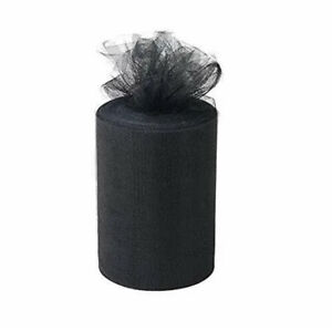 Tulle Roll Spool 6 Inch x 100 Yards for Tulle Decoration Black