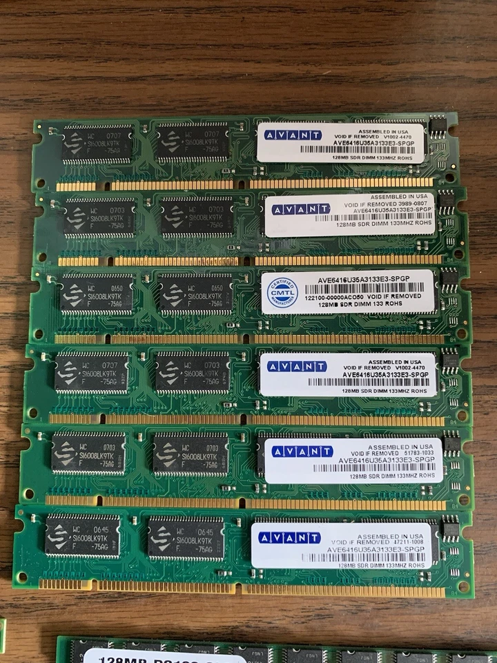 6X 128MB SDR DIMM 133 MHZ Rohs RAM - Image 1 of 1
