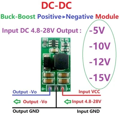 +5V-28V to -5V -10V -12V-15V  +/- Voltage DC DC Boost-Buck Converter OP ADC LCD - Image 1 of 4