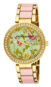 Reloj para mujer Laura Ashley huevo de pato floral bisel de cristal viene en caja de regalo - Imagen 1 de 8
