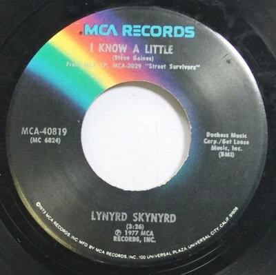 Rock 45 Lynyrd Skynyrd - I Know A Little / What'S Your Name On Mca Records - Image 1 of 2