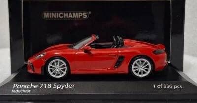 Porsche 718 Spyder 982 Red 2020 1:43 Minichamps 410067702 RARE! 1 of 336 PCS (8) - Image 1 of 4