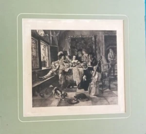 Incisione su rame musicale all’acquaforte Le concert 1890 ca (SM6) Come da foto - Imagen 1 de 2