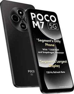 POCO M7 5G (Black, 128 GB 8 GB ) 4 Gen 2 5G Processor 6.88 inch Global Version. - Picture 1 of 4