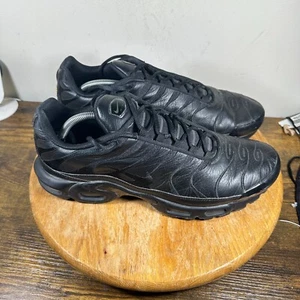 Nike Air Max Plus TN Triple Black Leather  Men’s Size 12 Shoes AJ2029-001 - Picture 1 of 8
