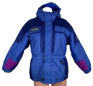 COLUMBIA TECTONITE GIRLS SKI JACKET COAT SZ 10-12 INSULATED BLUE PURPLE - Picture 1 of 14