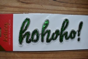 NEW in package! Holiday Sequin Iron-on Appliques - HOHOHO! - Pack of 2 - Picture 1 of 4