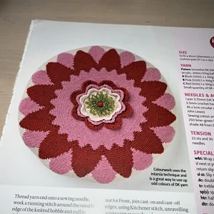 Exotic Flower Stash Buster Cushion Knitting Pattern: Jane Crowfoot - Picture 1 of 4