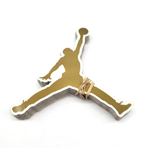 Nike Air Jordan Michael Jordan Gold Tone Jumpman Sticker Decal - Lot 42 - Picture 1 of 3