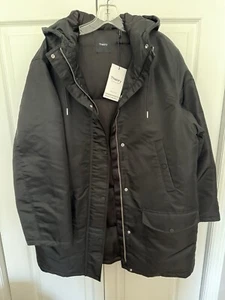 Theory NWT Women’s St Parka Down Coat Jacket Size L Large Black - Picture 1 of 8