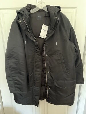 Chaqueta Abrigo Mujer Theory St Parka Plumón Talla L Grande Negra Nueva con Etiquetas Foto 1 de 4