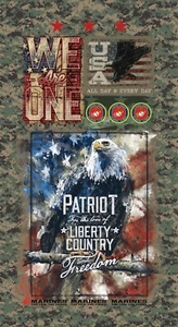 US MARINES Cotton Fabric Panel-MARINES COTTON Quilting Panel-1337M - Picture 1 of 1