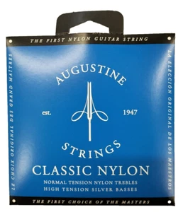 Augustine Muta Set 6 Corde Chitarra Classica USA Classic Blue Blu High Tension - Foto 1 di 5