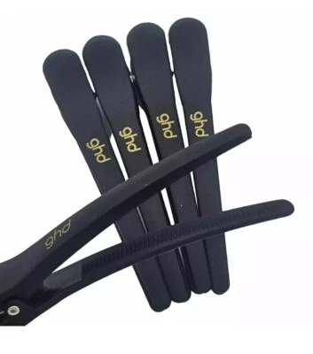 5 x GHD Alligator Crocodile Clips Hair Hairdressing Matt Black 10cm NEW