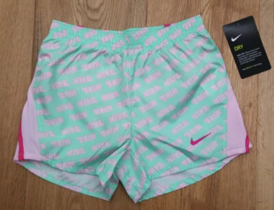 Nike Girl Running Shorts ~ Mint Green, Pink & Fuchsia ~ DRI-FIT ~ - Image 1 of 2