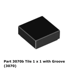 LEGO 1x 3070b Black Tile 1 x 1 with Groove (3070) 4709 - Picture 1 of 1