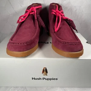 Hush Puppies Herren Bridgeport Weinrot Wildleder Chukka Stiefel US Größe 10,5M - Bild 1 von 6