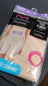 WOMEN'S  FLEXEES 5001 by MAIDENFORM HIGH WAIST THIGH SLIMMER SHAPEWEAR SMALL - Picture 1 of 6
