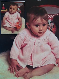 BABIES/ CARDIGANS/DRESS~QUICKERKNIT~KNITTING PATTERN~CHEST SIZE 18"-19"(JUNE 53) - Picture 1 of 2