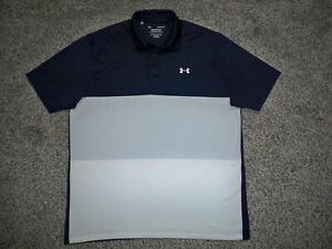Men's UNDER ARMOUR HG Loose Playoff Polo L COLOR BLOCK w/UA Logos ~ Poly/Span