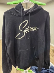 Selena Quintanilla Official Black Hoodie Size Large Pullover Glitter Lettering - Picture 1 of 5