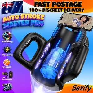 Automatic Telescopic Male Masturbator Pro Pussy Auto Thrusting Stroker Sex Toy - Picture 1 of 24