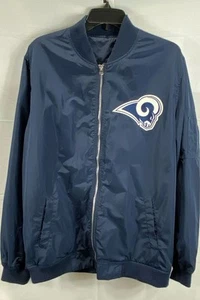 Team Apparel Men's Blue NFL Bomber Jacket Polyester XL Varsity Full Zip - Picture 1 of 5