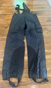 Harley Davidson Bibs Men L Black PVC Waterproof Riding PVC Overalls Pants - Foto 1 di 12