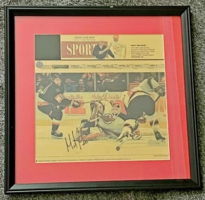 Martin Brodeur NJ Devils автограф в рамке 1998 Asbury Park Press Newsprint РЕДКИЙ - Изображение 1 из 4
