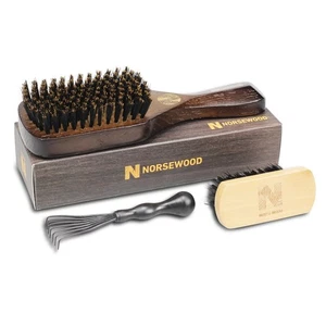 Boar Bristle Brush for Shine and Texture - Stiff Bristles for Medium Hair/Bea... - Bild 1 von 9