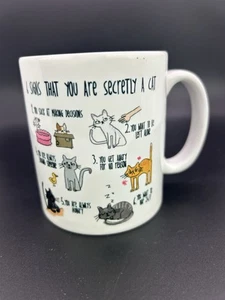 Taza de té de café Six Signs That You A Secretly A Cat Crazy Cat Lady divertida BN11 - Imagen 1 de 6