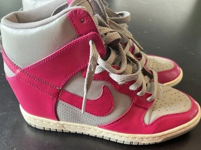Nike Dunk Sky High Womens Sz 9 Shoes Hidden Wedge Gray/Fuchsia 52889-001 - Image 1 of 4