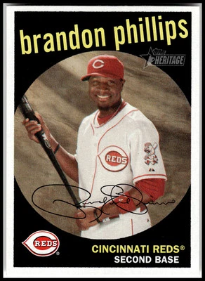 2008 Topps Heritage #335b Brandon Phillips Black Back - Image 1 of 2