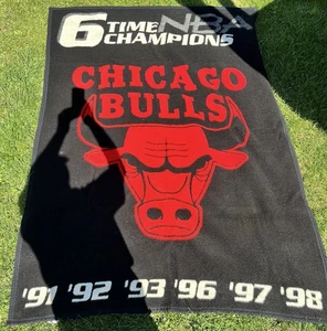 6 Time World Champion Chicago Bulls Blanket Winning Streak Man Cave 74”X 56”. - Picture 1 of 9