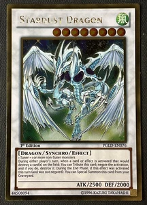 Yu-Gi-Oh TCG Premium Gold #PGLD-EN076 Stardust Dragon 1st Edition Gold Rare LP - Picture 1 of 2