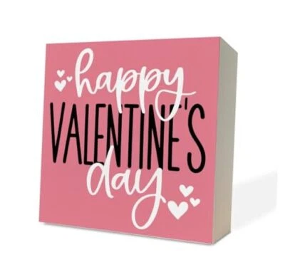 Valentines Wood Signs, Happy Valentine's Day, Wooden Box Valentines Gift 12 - Image 1 of 4