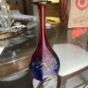 Stunning MCM Dichroic Art Deco Glass Bud Vase 12” - Picture 1 of 9