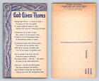 God Given Thorns Postcard Religious Poem Vintage Unposted